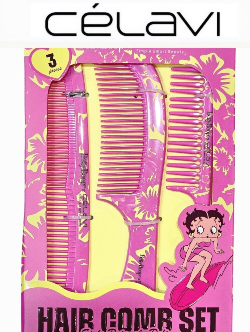 Célavi X Betty Boop 3-Piece Hair Comb Set